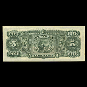 Canada, La Banque Nationale, 5 dollars : 1 février 1897