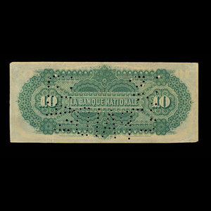 Canada, La Banque Nationale, 10 dollars : 1 mars 1883