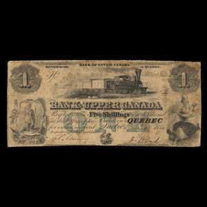 Canada, Bank of Upper Canada (York), 1 dollar : 12 août 1856