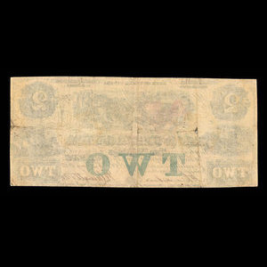 Canada, Bank of Upper Canada (York), 2 dollars : 5 mai 1852