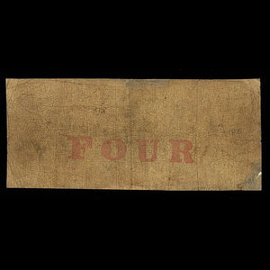 Canada, Eastern Townships Bank, 4 dollars : 1 février 1861