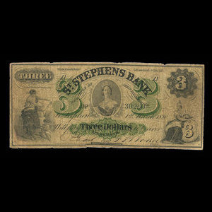 Canada, St. Stephen's Bank, 3 dollars : 1 mars 1880