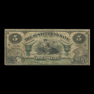 Canada, St. Stephen's Bank, 5 dollars : 1 février 1903