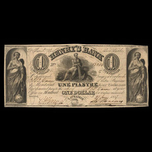 Canada, Henry's Bank, 1 dollar : 27 juin 1837