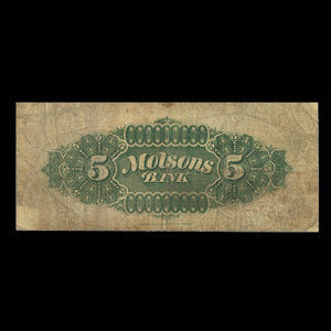 Canada, Molsons Bank, 5 dollars : 3 janvier 1903