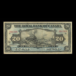 Canada, Banque Royale du Canada, 20 dollars : 2 janvier 1913