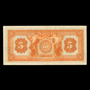 Barbade, Canadian Bank of Commerce, 5 dollars : 2 janvier 1922