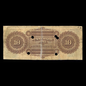 Canada, Summerside Bank of Prince Edward Island, 10 dollars : 1 février 1872