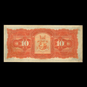 Canada, Molsons Bank, 10 dollars : 2 juillet 1918