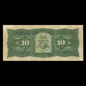 Canada, Molsons Bank, 10 dollars : 2 janvier 1908