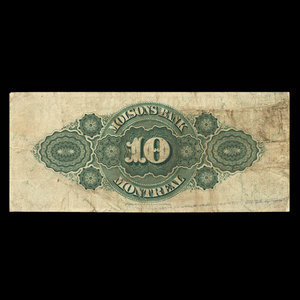 Canada, Molsons Bank, 10 dollars : 2 octobre 1905