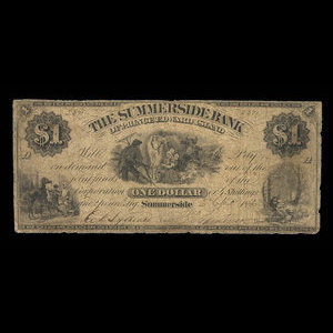 Canada, Summerside Bank of Prince Edward Island, 1 dollar : 2 avril 1866