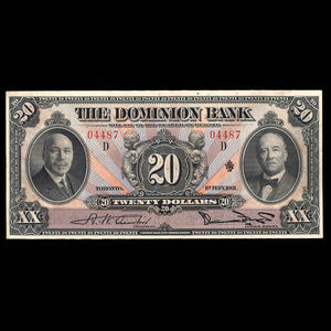 Canada, Dominion Bank, 20 dollars : 1 février 1931