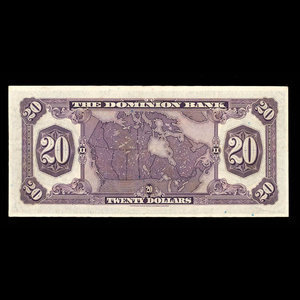 Canada, Dominion Bank, 20 dollars : 1 février 1931