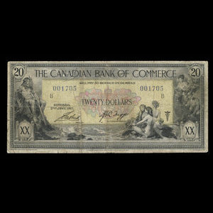 Canada, Canadian Bank of Commerce, 20 dollars : 2 janvier 1917