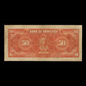 Canada, Bank of Hamilton, 50 dollars : 1 juin 1914