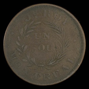 Canada, J.H. Roy, 1 sou : 1838