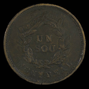 Canada, inconnu, 1 sou : 1838