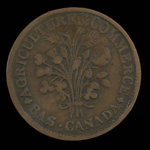 Canada, inconnu, 1 sou : 1838