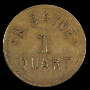 Canada, R. Bayne, 1 pinte de lait : 1892