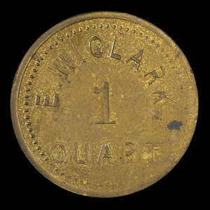 Canada, E.W. Clark, 1 pinte de lait : 1892