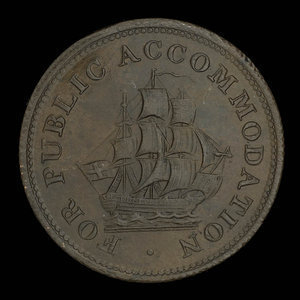 Canada, inconnu, 1/2 penny : 1835