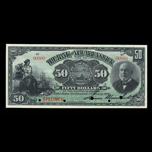 Canada, Bank of New Brunswick, 50 dollars : 2 janvier 1906