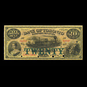 Canada, Bank of Toronto (The), 20 dollars : 1 février 1906