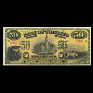 Canada, Bank of Toronto (The), 50 dollars : 1 février 1906