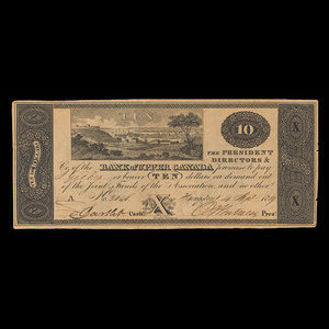 Canada, Bank of Upper Canada (Kingston), 10 dollars : 4 avril 1819