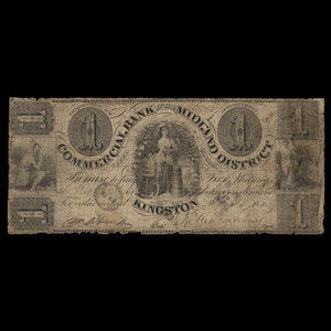 Canada, Commercial Bank of the Midland District, 1 dollar : 1 mars 1836