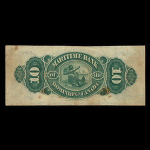 Canada, Maritime Bank of the Dominion of Canada, 10 dollars : 3 octobre 1881