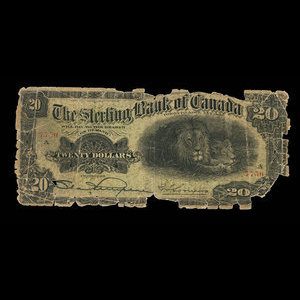 Canada, Sterling Bank of Canada, 20 dollars : 25 avril 1906