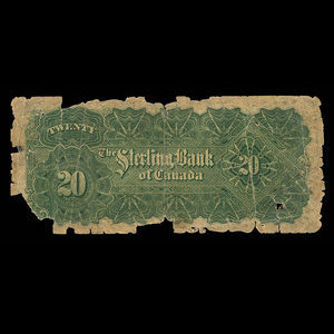 Canada, Sterling Bank of Canada, 20 dollars : 25 avril 1906