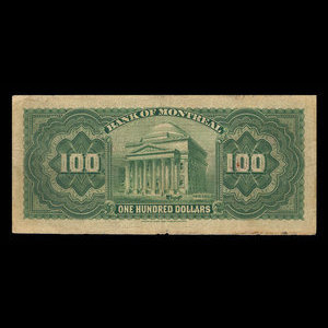 Canada, Banque de Montréal, 100 dollars : 3 septembre 1912