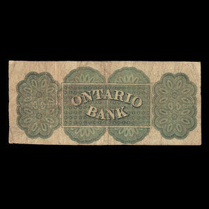 Canada, Ontario Bank, 2 dollars : 15 août 1861