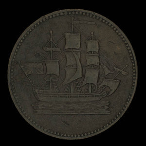 Canada, inconnu, 1/2 penny : 1835