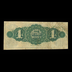 Canada, Banque de Québec, 4 dollars : 1 octobre 1870