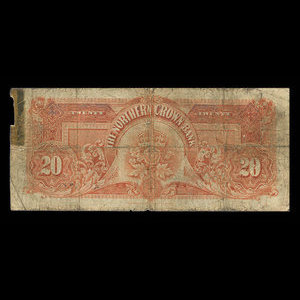 Canada, Northern Crown Bank, 20 dollars : 2 juillet 1908