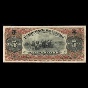 Canada, Union Bank of Canada (The), 5 dollars : 1 juin 1903