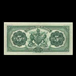 Canada, Banque Royale du Canada, 5 dollars : 3 janvier 1927