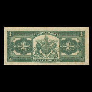 Jamaïque, Banque Royale du Canada, 1 livre(anglaise) : 2 janvier 1911