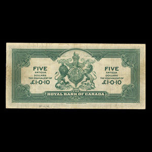 Antigua, Banque Royale du Canada, 5 dollars : 2 janvier 1920