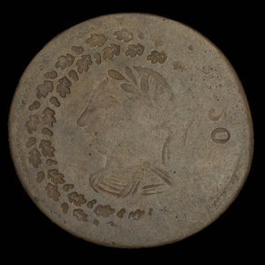 Canada, inconnu, 1/2 penny : 1820