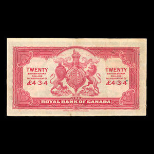 Guyane britannique, Banque Royale du Canada, 20 dollars : 3 janvier 1938