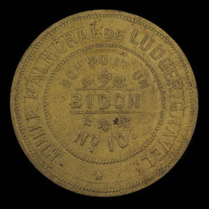 Canada, Ludger Gravel, 1 bidon : 1892