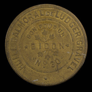 Canada, Ludger Gravel, 1 bidon : 1892