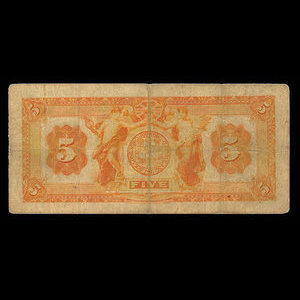 Barbade, Canadian Bank of Commerce, 5 dollars : 2 janvier 1922