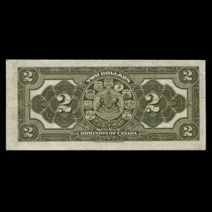 Canada, Dominion du Canada, 2 dollars : 2 janvier 1914