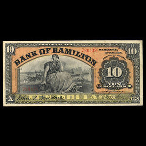 Canada, Bank of Hamilton, 10 dollars : 1 juin 1914